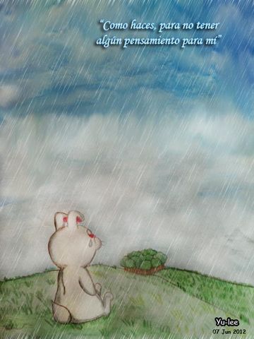 La conejita bajo la lluvia
